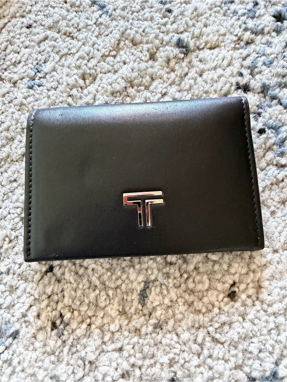 TUMI Turin Compact Card Case – Black Leather